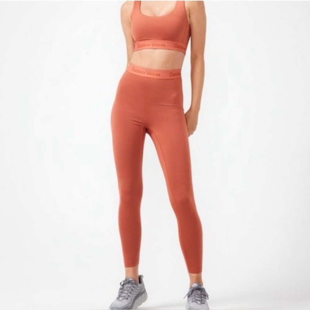 Outdoor Voices Smooth 7/8 Leggings Russet Orange Coral Size Large